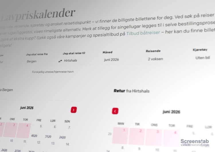 Reise billigst mulig til Danmark? Sjekk lavpriskalenderen til Fjord Line