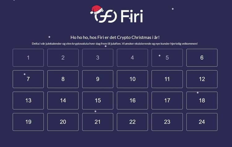 Firi julekalender: Vinn bitcoin og kryptovaluta