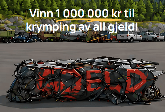 GRATIS KONKURRANSE: Vinn 1 000 000 kr til å betale gjeld: boliglån, billån, studielån osv